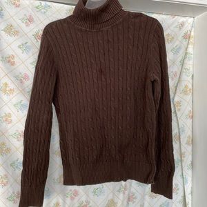St. John’s bay L 88% cotton 12% rylor AS IS turtleneck brown sweater